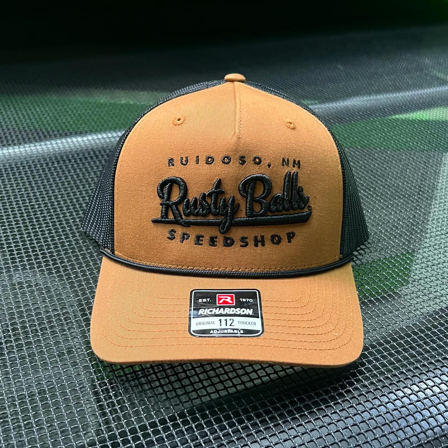 Rusty Balls Speed Shop embroidered trucker hat