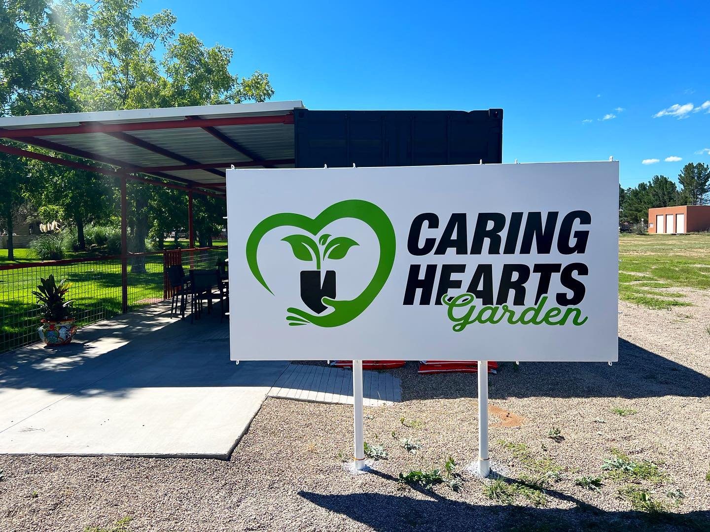 Caring Hearts Garden large format outdoor signage